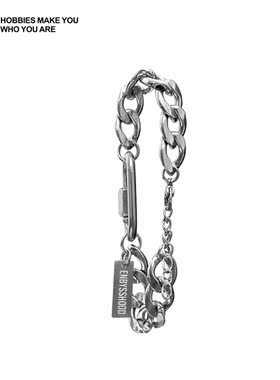 男钛钢登山扣古巴链创意手链