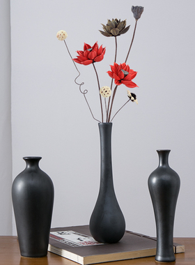 客厅陶瓷花瓶干花插花摆件