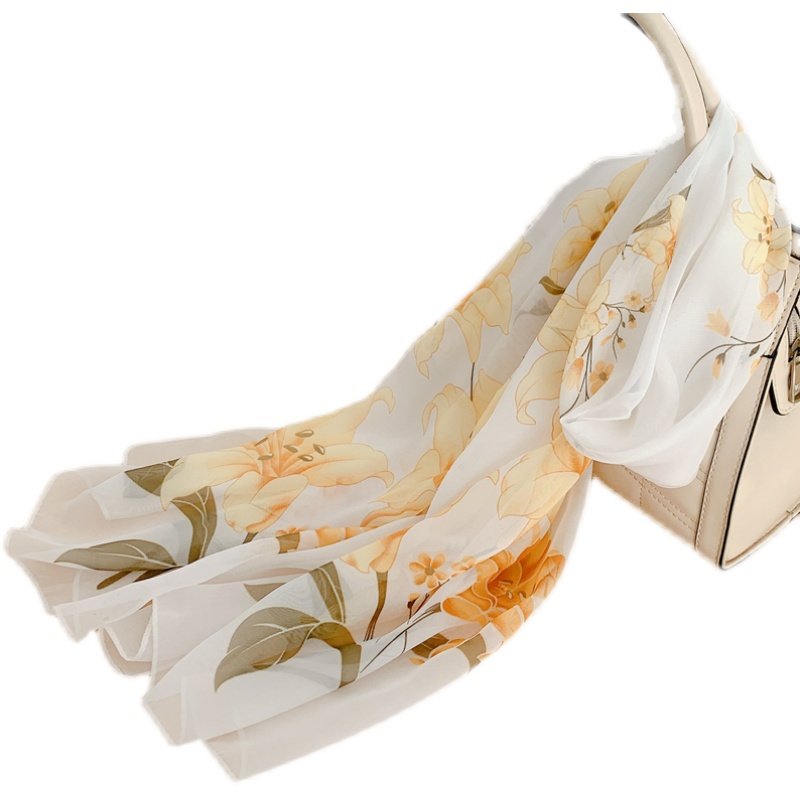 杭州丝巾女夏季长款雪纺围巾春秋韩版百搭沙巾印花披肩防晒沙滩巾,淘宝优惠券,粉丝福利购,淘宝优惠卷