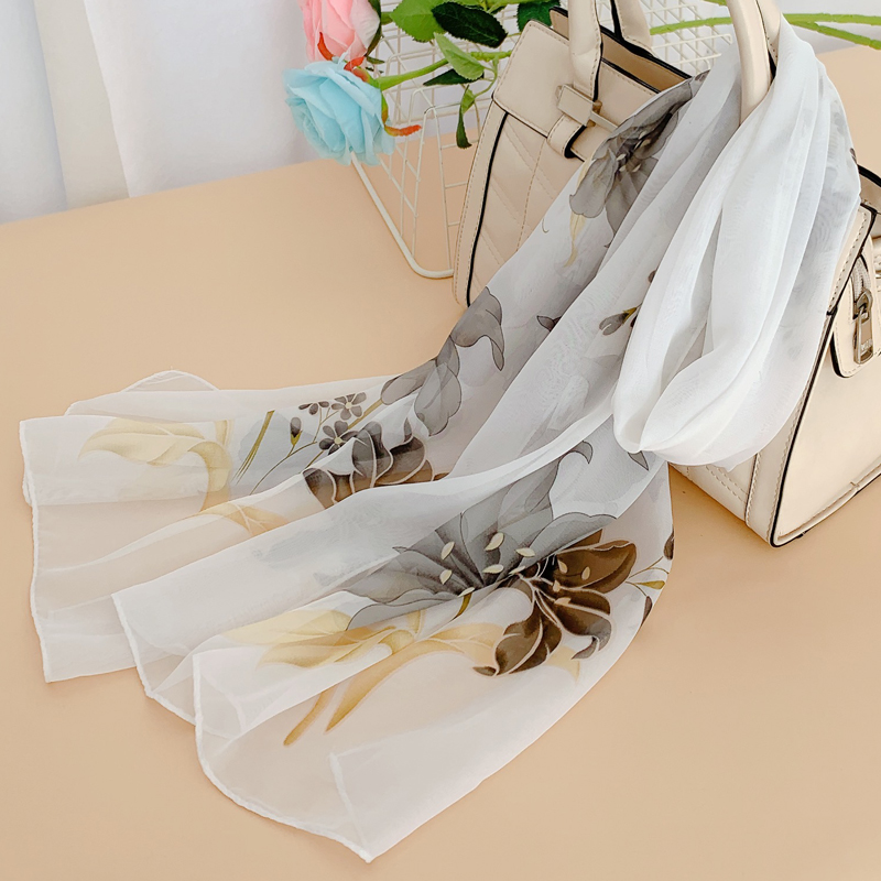 杭州丝巾女夏季长款雪纺围巾春秋韩版百搭沙巾印花披肩防晒沙滩巾,淘宝优惠券,粉丝福利购,淘宝优惠卷