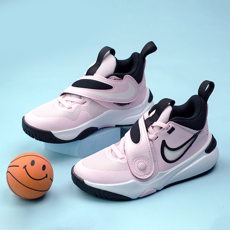 正品耐克Nike男女儿童魔术贴轻便耐磨减震低帮篮球鞋FJ7689-101 - 图2