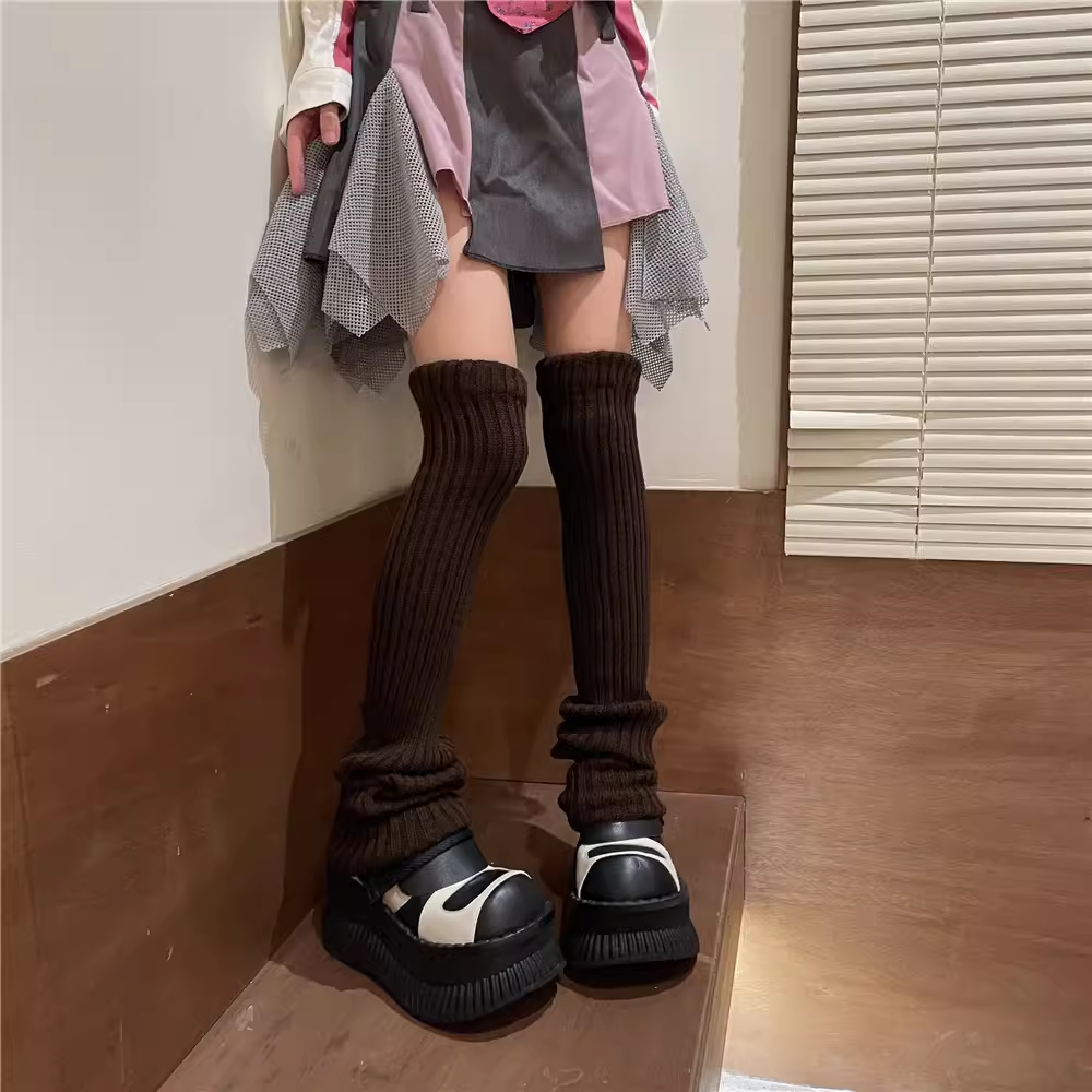 秋冬加长加厚腿套韩版针织保暖过膝纯色毛线百搭少女高筒堆堆袜套,淘宝优惠券,粉丝福利购,淘宝优惠卷
