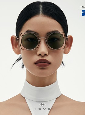 复古设计可旋转镜片撞色墨镜圆框