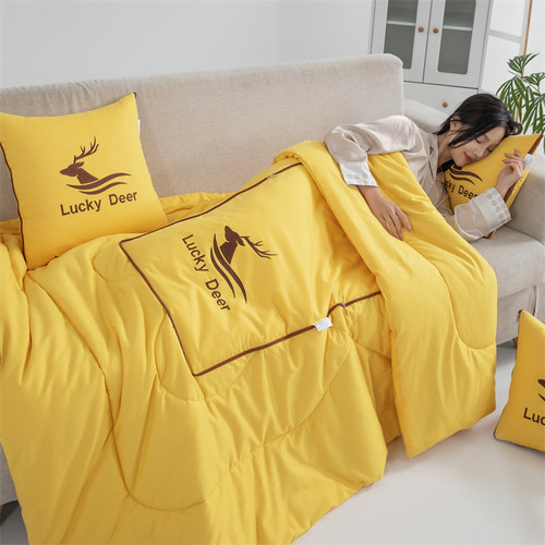 汽车折叠抱枕被全棉绣花靠垫办公室空调被午睡毯子沙发腰靠午休被 - 图2