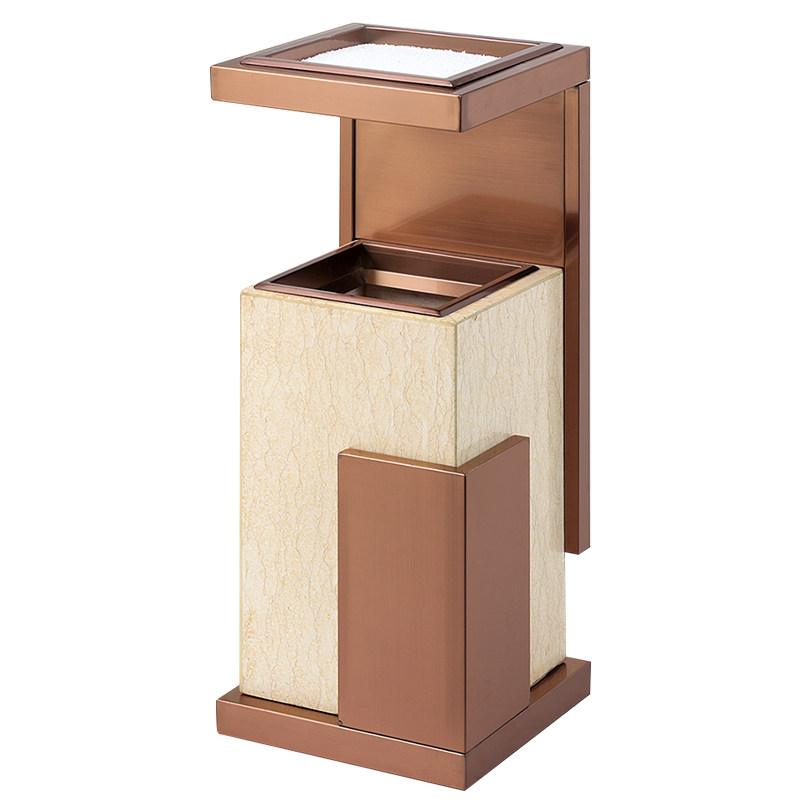 酒店大堂大理石垃圾桶带烟灰缸不锈钢宾馆大厅电梯口商场立式烟桶