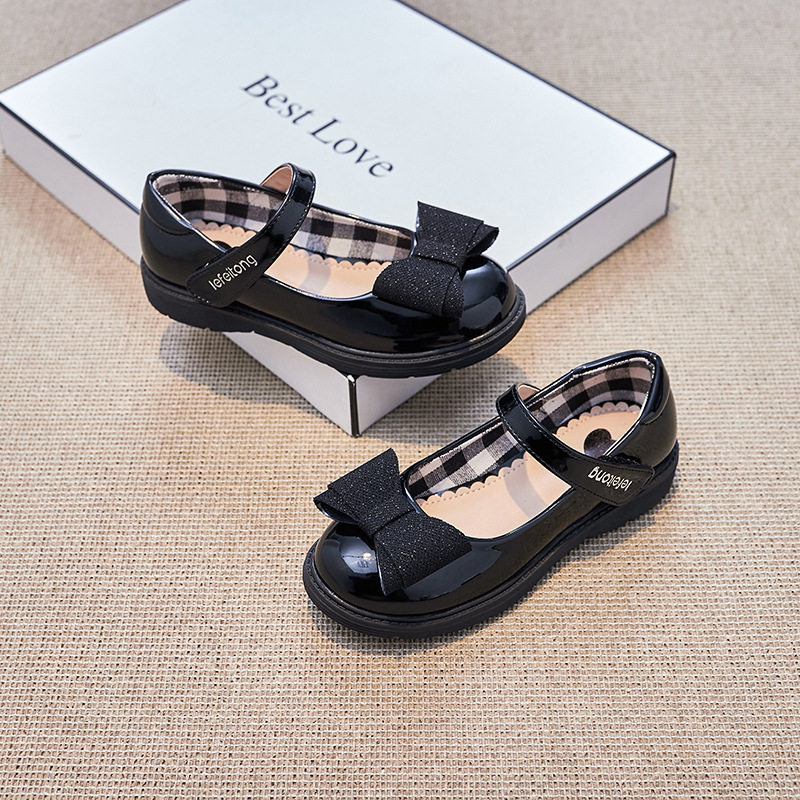 女童小皮鞋儿童黑色礼服演出鞋软底女孩平底单鞋圆头公主风中小童,淘宝优惠券,粉丝福利购,淘宝优惠卷