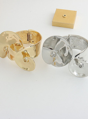 欧美夸张个性手镯螺旋形开口手环