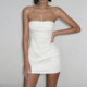 KLIOU cool atmosphere simple design pleated tube top dress women's twisted slim hip skirt summer