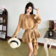 KLIOU temperament retro high-end pleated lace-up dress women's fashion niche slim waist hot girl short skirt