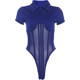 KLIOU girl group hot girl style mesh splicing lapel bottoming jumpsuit design slimming versatile shorts set