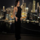 KLIOU super hot sister style fashionable black halterneck sleeveless dress for women slimming and revealing backpack buttocks long skirt trendy