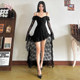Pure lust style suspender strapless dress