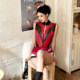 KLIOU is both sexy and sexy. Contrasting color splicing sleeveless jumpsuit, slim and versatile shorts, fashionable two-piece set