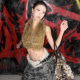 KLIOU street ins fashion personality khaki plush halterneck vest for women slimming high waist crop top