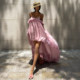 KLIOU early autumn miu style streamer super fairy tube top dress women's design slimming and irregular skirt trend
