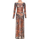 Retro personalized tiger print half turtleneck long-sleeved T-shirt