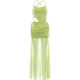 KLIOU forest style small fresh design hollow backless dress women's mesh splicing slit slim long skirt trendy