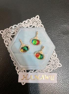 agete梦幻斑彩石复古项坠吊坠