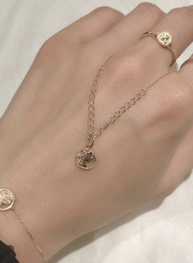 agete胜利女神叠戴手链女银日系