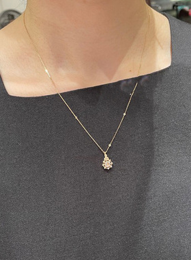 agete雪花闪棕方锆水晶钻女戒指