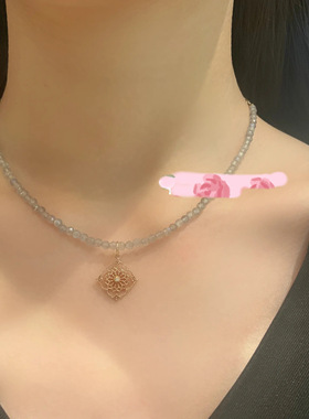 nojess人气天然蓝光拉长石项链