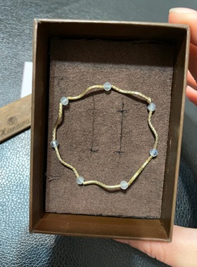 agete波浪14K拉长石手镯