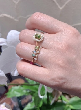 agete多彩宝石清新戒指女