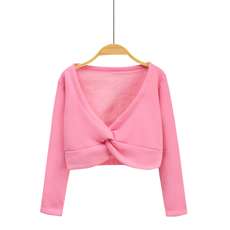 舞粒儿童舞蹈服女童练功服纯棉披肩小外套春秋少儿保暖开衫小坎肩 - 图3