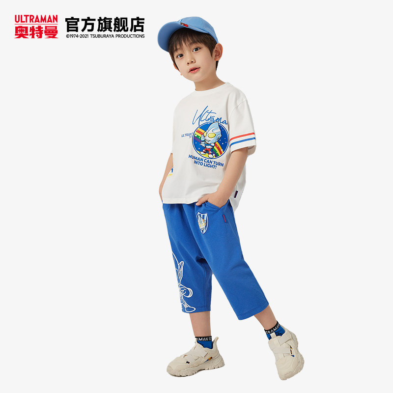 奥特曼童装男童七分休闲2022运动裤 奥特曼玩具裤子