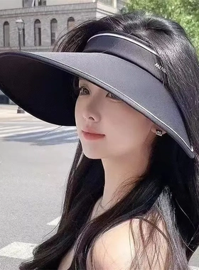 2025新款无痕一体防晒帽女款夏天防紫外线遮阳帽海边拍照太阳帽子