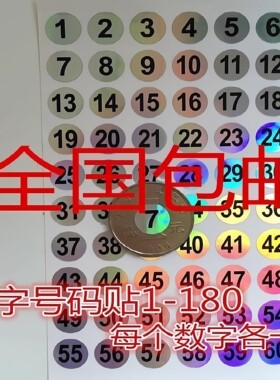 杯子记号识别贴 数字 茶杯编号号码牌 数字贴纸 号码贴 编号 小号