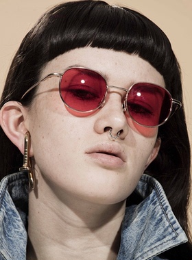 权志龙同款AMBUSH简约圆形太阳眼镜偏光男女通用黑色遮阳墨镜潮