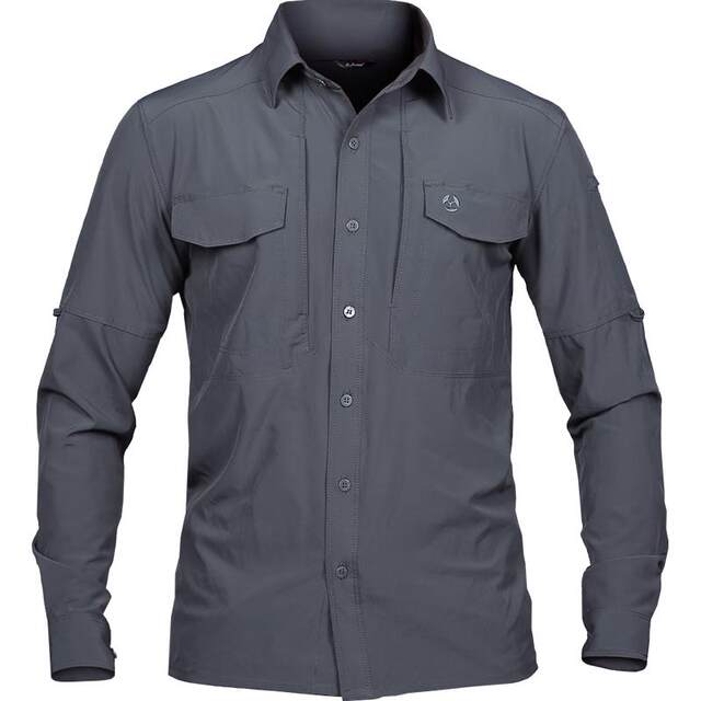 Spring and winter outdoor long-sleeved tactical shirt men's ultra-thin breathable military fan multi-pocket quick-drying shirt lapel mountaineering jacket