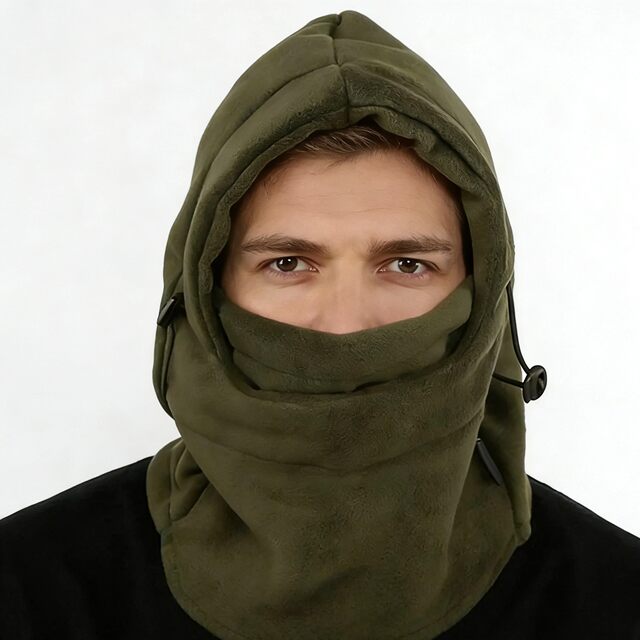 Russian army winter cold fleece hood tactical mask and neck scarf