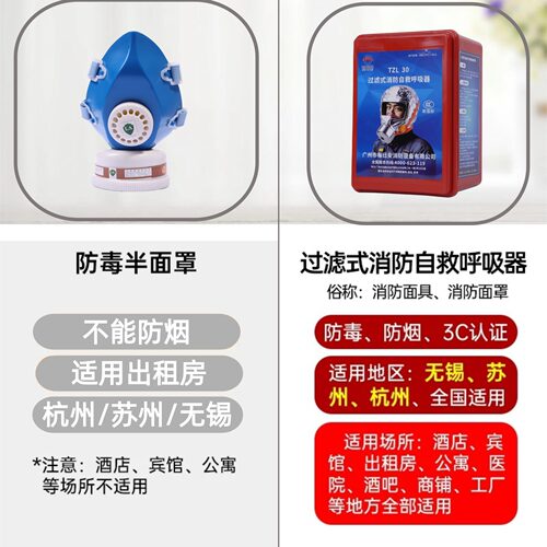 消防四件套五件套家用灭火器面罩应急包面具防毒防火报警器手电筒 - 图3