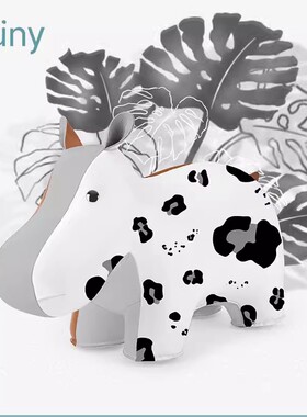 zuny皮质摆件大象河马客厅