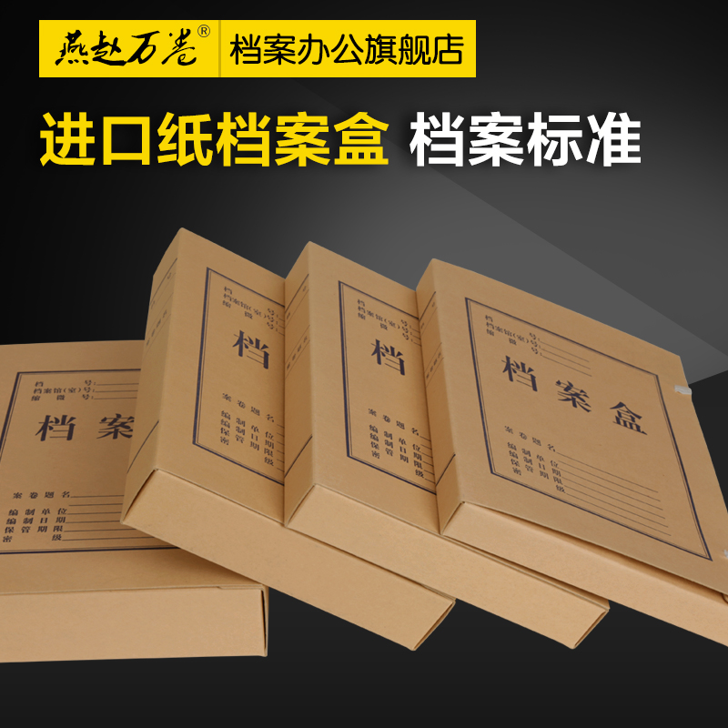 10支装进口无酸纸档案盒 资料收纳文件整理办公用品 无酸纸档案盒 - 图1