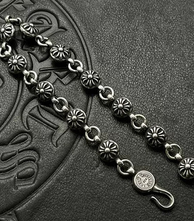 潮款十字花球手链男款马蹄扣手链不掉色泰银复古男女士手饰可调节