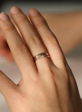 洗澡不用极简美国14K包金戒指