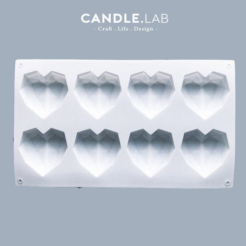 CANDLE.LAB | 钻石爱心八连DIY香薰石膏蜡烛扩香石手工硅胶模具01 - 图2