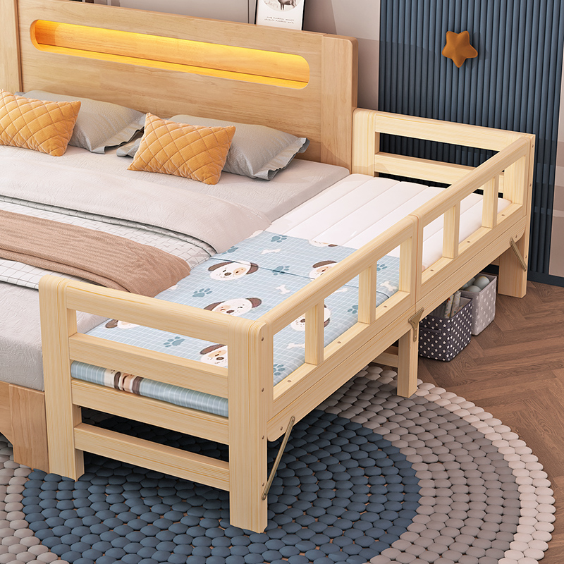 实木婴儿拼接床加宽床大人可睡加床儿童宝宝床边床可折叠加宽神器 - 图1