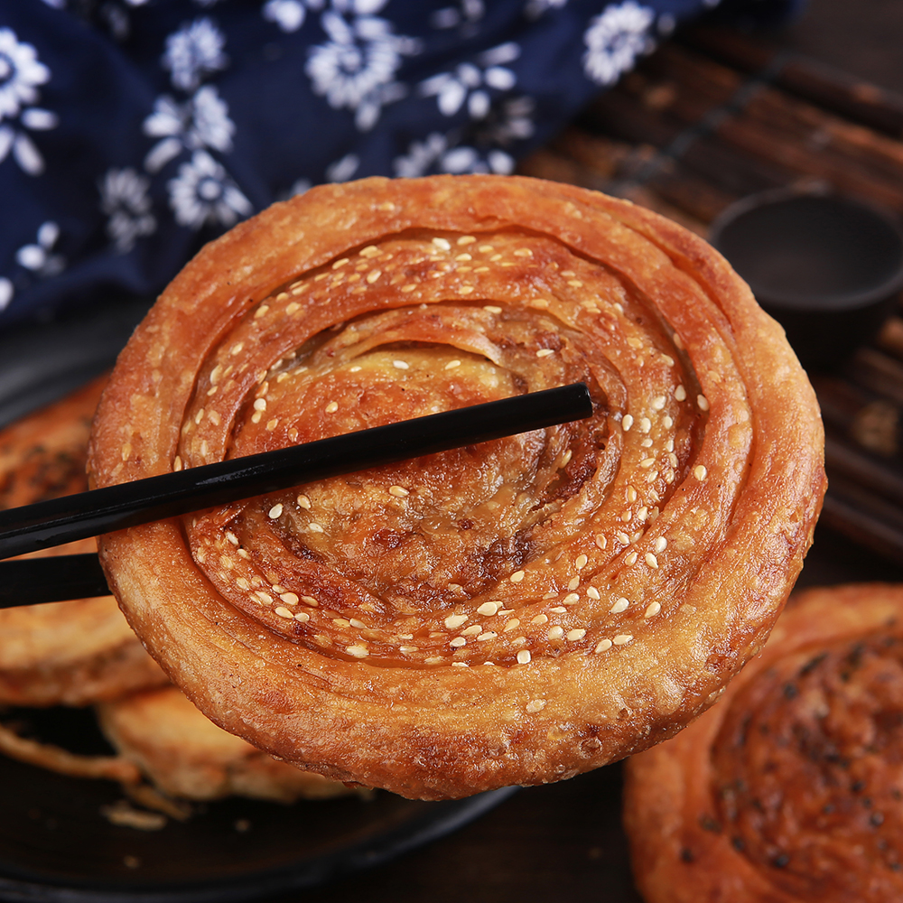 四川特产成都军屯锅盔锅魁馍千层酥馅饼地方特色早餐小吃美食10个-图0