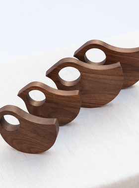 黑胡桃木实木小鸟摆件北欧简约木质家居玄关装饰品创意木质摆件