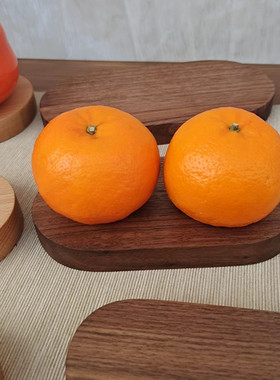 黑胡桃木摆件底座底托收纳椭圆