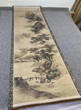 明蓝瑛楚山秋霁图彷古立轴山水国画高清宣纸艺p术微喷装饰装裱