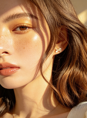 简约新中式蝴蝶花朵四叶草耳钉女