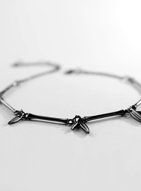 纯银ins手链简约黑色小众设计