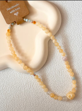 「奶酪甜甜」新中式黄玉精致串珠手串甜美少女感手链女送闺蜜礼物