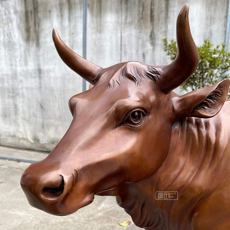 紫铜奋进牛摆件铜牛牛气冲天生肖牛公司开业办公室礼品家居饰品 - 图3