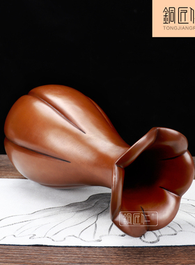 手工纯铜花瓶礼品摆件家居装饰